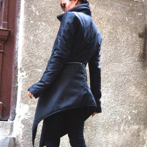 Hip Euro Asymmetric Puffy Coat, Detachable